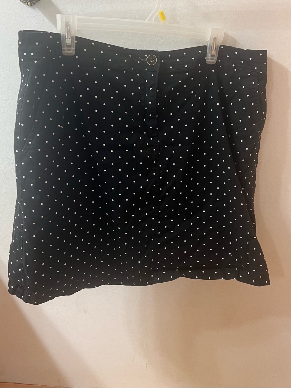 Karen Scott Black Skort with White Polka Dots